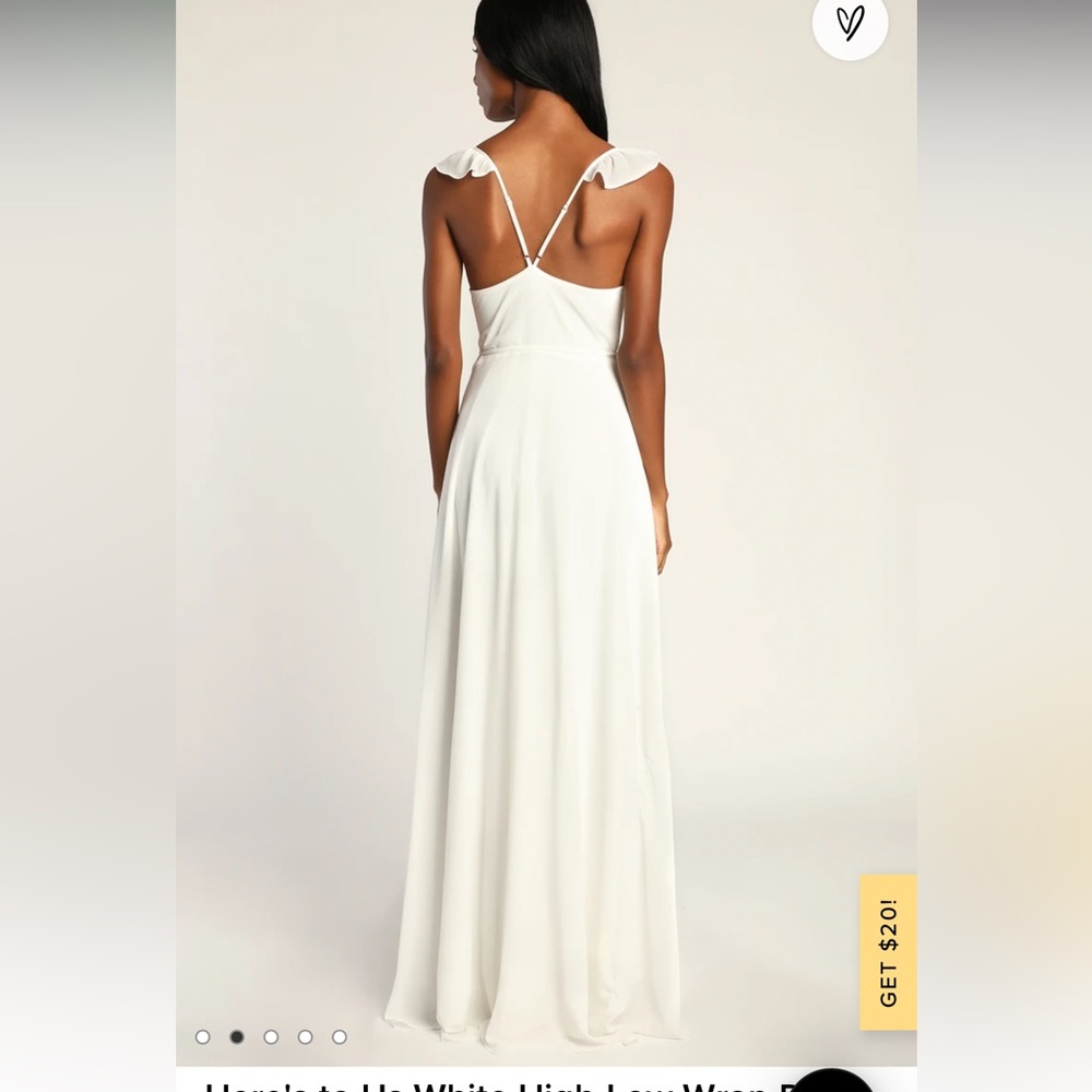 Lulu*s white wrap dress high-low